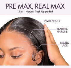 PreMax Wigs | Flexi-Fit Invisi Drawstring Cap 360 HD Lace Water Wave / Body Wave / Straight Long Wig Pre-Cut Lace