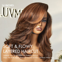 Effortlessly Chic Pre-Layered Cut Brown Highlight Glueless Minimalist HD Lace Shoulder Length Wig