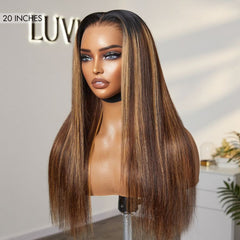 PreMax 2.0 Wigs | Blonde Highlight Silky Straight Ear-to-ear Glueless 13x5 Frontal HD Lace Long Wig Pre-Cut Lace