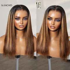 PreMax 2.0 Wigs | Blonde Highlight Silky Straight Ear-to-ear Glueless 13x5 Frontal HD Lace Long Wig Pre-Cut Lace