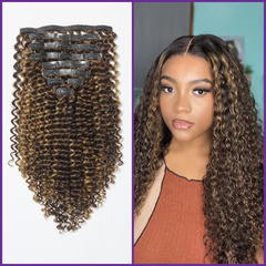 Straight / Body Wave / Kinky Curly / Yaki Straight / Kinky Straight / Deep Wave Clip in Hair Extensions Real Human Hair Pieces 135g 9pcs / 7pcs with Free Gift