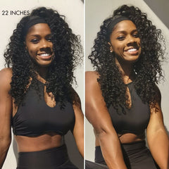 Throw On & Go Glueless Deep Wave No Lace Human Hair Headband Wig