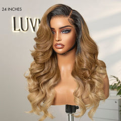 PreMax Wigs | Gorgeous Ombre Color Loose Wave Glueless 13x4 Frontal Lace Blonde Hair Wig Pre-cut Lace