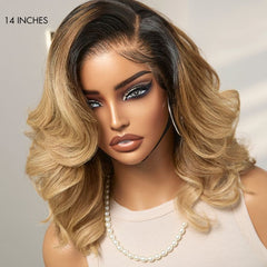 PreMax Wigs | Gorgeous Ombre Color Loose Wave Glueless 13x4 Frontal Lace Blonde Hair Wig Pre-cut Lace