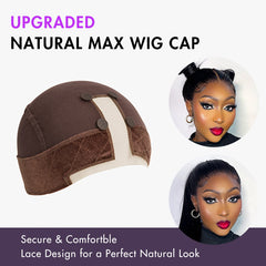 Lace Wig Grip Cap for a Natural Middle Part, Non-Slip Velvet Band & Velcro for Secure Fit