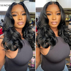 Trendy Layered Cut Loose Body Wave 5x5 Closure HD Lace Glueless Mid Part Long Wig 100% Human Hair