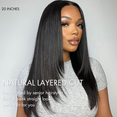 Luvme Hair 180% Density | Trendy Layered Cut Pre-plucked Glueless 5x5 Closure Lace Wig 100% Human Hair