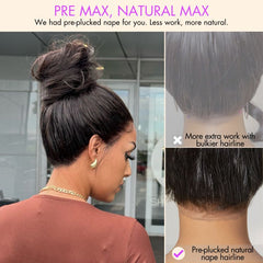 PreMax Wigs | Ultra Natural Full Lace Loose Body Wave Wig Pre-cut & Plucked & Bleached for Effortless Styling