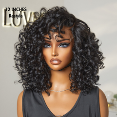 Luvme Hair Mature Bouncy Left C Part Natural Black / Ginger Ombre Loose Wave Glueless Minimalist HD Lace Wig Ready to Go