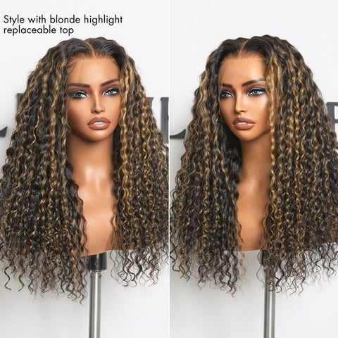 ZIP & GO WIGS | Deep Wave Natural Max Ear-to-Ear 13x5 Frontal HD Lace Wig Buy 1 Get 1 Free Replaceable Top