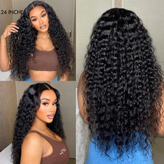 Luvme Hair 180% Density | Water Wave 13x4 Frontal HD Lace Glueless Free Part Long Curly Wig 100% Human Hair