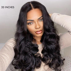 Luvme Hair 180% Density | Natural Black Loose Body Wave 5x5 Closure HD Lace Glueless Mid Part Long Wig | Large & Small Cap Size