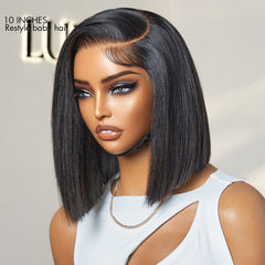 AiryFit™ Scalp Care Wigs | Silky Blunt Cut Bob Snugfit Glueless Minimalist HD Lace Short Wig Pre-Cut Lace