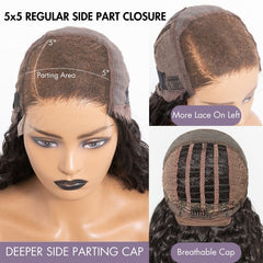 PreMax Wigs | Ear to Ear Super Natural Hairline Deep Wave Glueless 5x5 Upgraded Lace Front Long Curly Wig Pre-Cut Lace