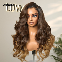 Luvme Hair PartingMax Glueless Wig Ombre Brown Loose Body Wave 7x6 Closure HD Lace Pre Plucked & Bleached Ready to Go