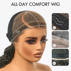 AiryFit™ Scalp Care Wigs | Water Wave Ear-to-Ear 13x5 Frontal HD Lace Glueless Curly Wig