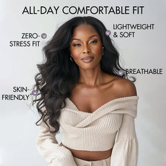 AiryFit™ Scalp Care Wigs | Deep Parting Loose Body Wave Humam Hair Wig 11x6 Frontal HD Lace Glueless Wig