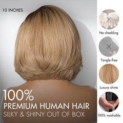 Ash Blonde Layered Bob Human Hair Wig Glueless Minimalist HD Lace Short Blonde Wig Pre-Cut Lace