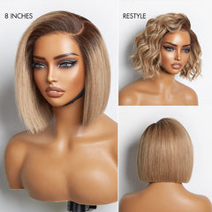 Put On & Go Blunt Cut Straight Bob Minimalist HD Lace Glueless C Part Wig