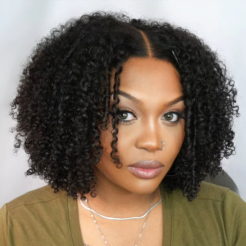 Gorgeous Natural Coily Curl Glueless 5x5 Closure HD Lace Wig Breathable Cap