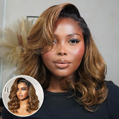 Bouncy Blonde Light Weight Left C Part Loose Wave Glueless 5x5 Closure Lace Wig Breathable Cap