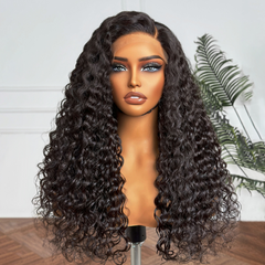 Brown Highlights Funmi Curly Glueless 5x5 / 7x6 Closure Lace Long Curly Wig Beginner Friendly