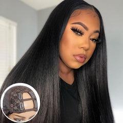 Silky Straight U Part Quick & Easy Affordable 100% Human Hair Wig