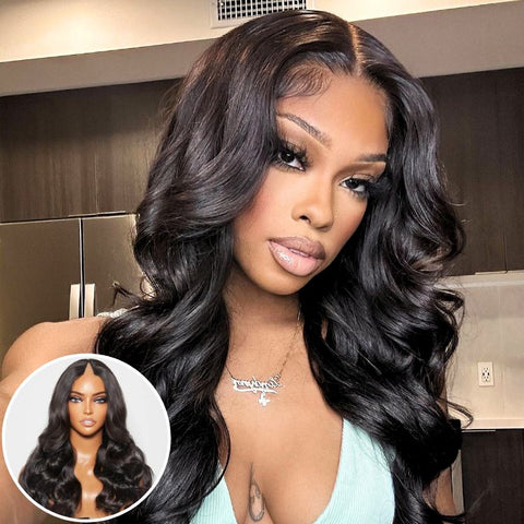 Beginner Friendly Glueless Loose Body Wave V Part Wig 100% Human Hair