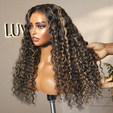 PreMax Wigs | Water Wave Flexi-Fit Invisi Drawstring Cap 360 Lace Long Curly Wig Pre-Cut Lace