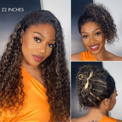 PreMax Wigs | Water Wave Flexi-Fit Invisi Drawstring Cap 360 Lace Long Curly Wig Pre-Cut Lace