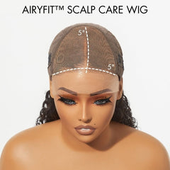 AiryFit™ Scalp Care Wigs - Blonde Highlight Water Wave Snugfit Glueless 5x5 Closure Lace Long Curly Wig Pre-Cut Lace