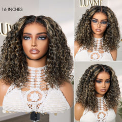 AiryFit™ Scalp Care Wigs - Blonde Highlight Water Wave Snugfit Glueless 5x5 Closure Lace Long Curly Wig Pre-Cut Lace