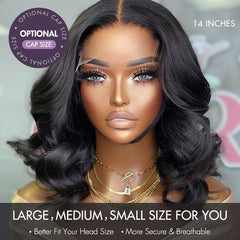 1 SEC INSTALL WIG | Gorgeous Natural Black Loose Wave 5x5 Closure Lace Glueless Short Wig 100% Human Hair | Large & Small Cap Size