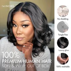 1 SEC INSTALL WIG | Gorgeous Natural Black Loose Wave 5x5 Closure Lace Glueless Short Wig 100% Human Hair | Large & Small Cap Size