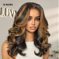 PreMax Wigs | Blonde Mix Black Loose Wave Glueless 5x5 Closure HD Lace Wig Pre-Cut Lace | Large & Small Cap Size