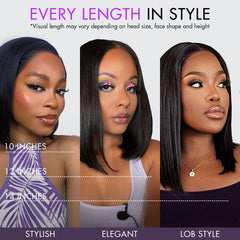 AiryFit™ Scalp Care Wigs | Silky Blunt Cut Bob Snugfit Glueless Minimalist HD Lace Short Wig Pre-Cut Lace