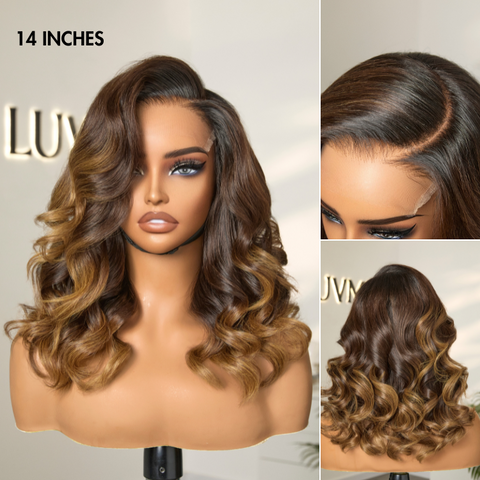 Luvme Hair PartingMax Glueless Wig Ombre Brown Loose Body Wave 7x6 Closure HD Lace Pre Plucked & Bleached Ready to Go