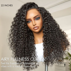 AiryFit™ Scalp Care Wigs - Deep Parting Water Wave Human Hair Wig Glueless 11x6 Frontal HD Lace Curly Wig