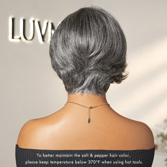 Mature Boss Style Affordable Pre-styled Short Pixie Cut Glueless HD Lace Wig Pre-Cut Lace