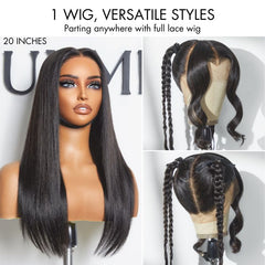 PreMax Wigs - Luxury Classic Silky Straight HD Full Lace Flexi-Fit Invisi Drawstring Cap Human Hair Wig