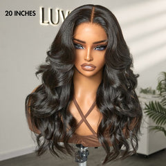 Trendy Layered Cut Loose Body Wave 5x5 Closure HD Lace Glueless Mid Part Long Wig 100% Human Hair