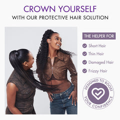 Water Wave Flexi-Fit Drawstring Ponytail Extension Human Hair Natural Black Curly Ponytail (Get Free Trendy Scrunchies)