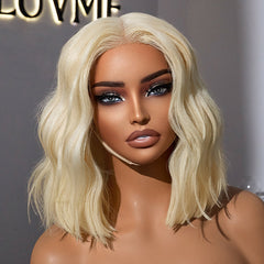 Easily Redyed 613 Blonde Blunt Cut Bob Wig Glueless Deep Middle Part 2x6 HD Lace Wig Pre-Cut Lace