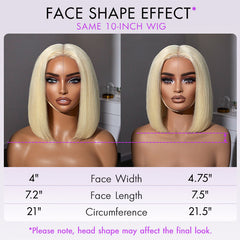 Easily Redyed 613 Blonde Blunt Cut Bob Wig Glueless Deep Middle Part 2x6 HD Lace Wig Pre-Cut Lace