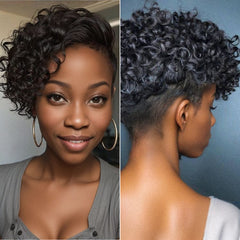 New Fashionable Curly Hair Topper with Bangs 100% Human Hair