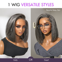 AiryFit™ Scalp Care Wigs | Silky Blunt Cut Bob Snugfit Glueless Minimalist HD Lace Short Wig Pre-Cut Lace