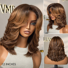 Effortlessly Chic Layered Haircut Wavy Glueless HD Minimalist Lace Short Wig