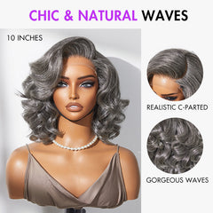 1 SEC INSTALL WIG | Mature Boss Brown Ombre Highlight / Natural Black / Salt and Pepper Loose Wave Glueless Minimalist HD Lace Wig