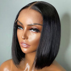 Glueless 5x5 Closure HD Lace Silky Straight Human Hair Wig