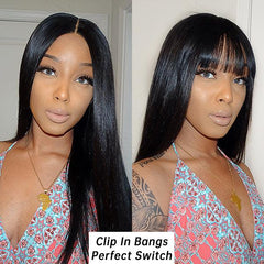 100% Real Human Hair Clip in Bangs Human Hair Extensions